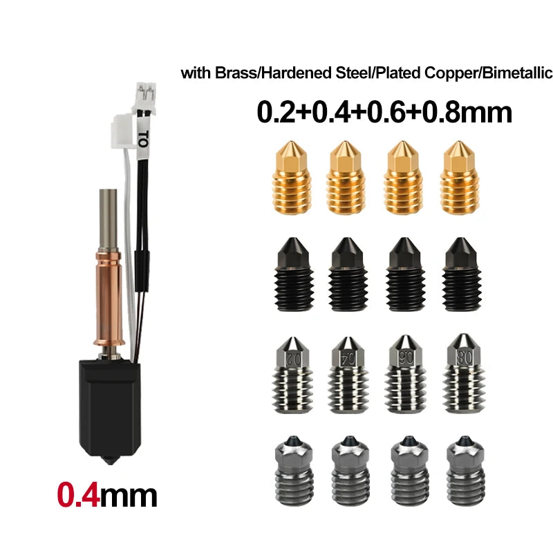 Upgraded Hotend kit For Anycubic Kobra 3 V2/Kobra 3 V2 Combo upgrade Ceramic Hotend Thermistor Hardened Steel Nozzle