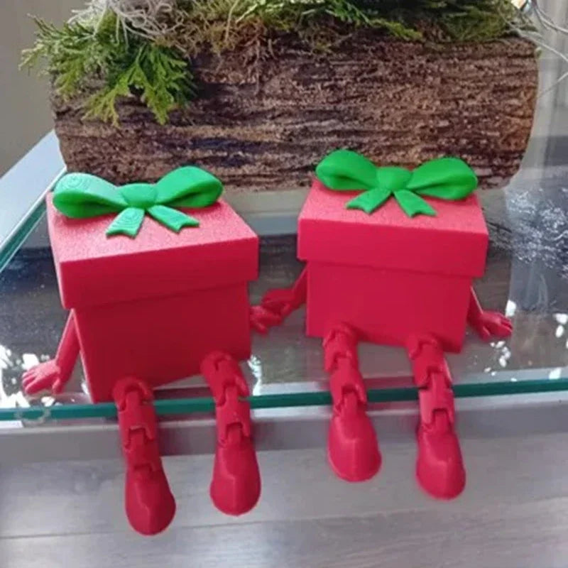 3d Printed Christmas Gift Box Figures Multi-joint Movable Xmas Decoration Navidad Home Accessories Kids Gifts Living Room Decor