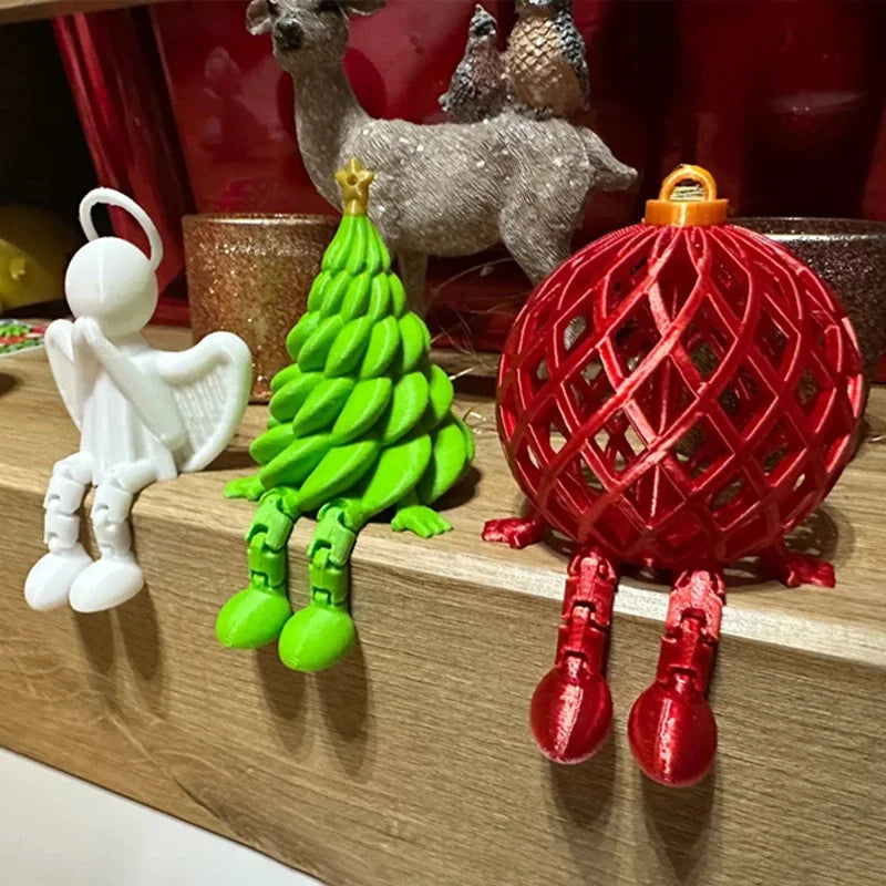 3d Printed Christmas Gift Box Figures Multi-joint Movable Xmas Decoration Navidad Home Accessories Kids Gifts Living Room Decor