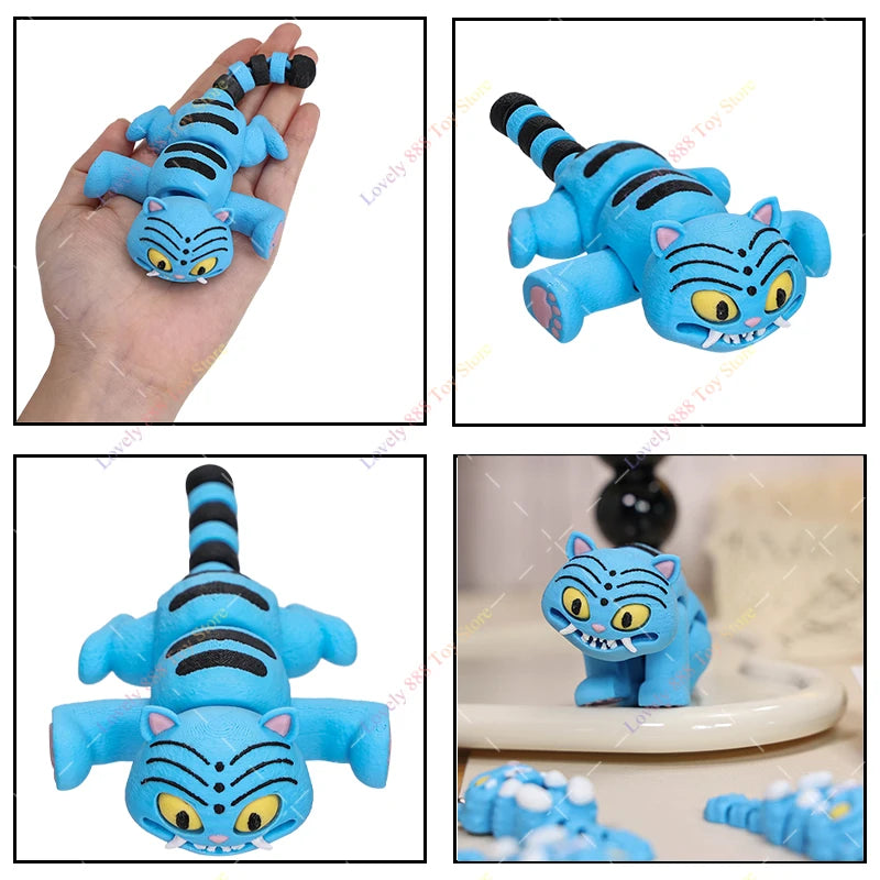 3D Printed Hot Kpop Demon Hunters Band Flexi Derpy Figurine Toys Anime Movie Derpy Tiger Collection Model Ornament for Fans Gift
