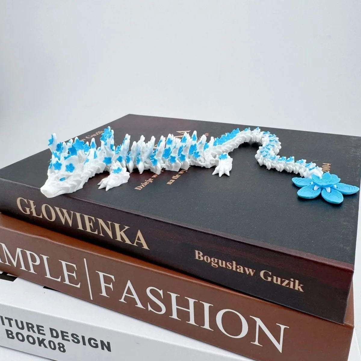 15/25cm 3D Printed Love Cherry Blossom Dragon Movable Joint Dragon Model Gifts Home Office Desktop Ornament Landscape Craft