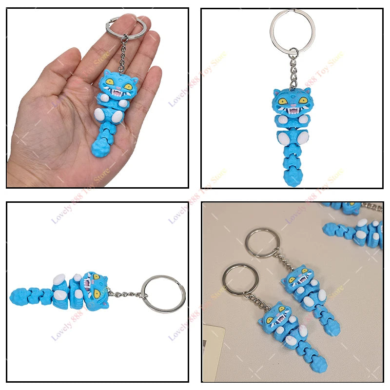 3D Printed Hot Kpop Demon Hunters Band Flexi Derpy Figurine Toys Anime Movie Derpy Tiger Collection Model Ornament for Fans Gift